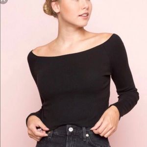 brandy melville off the shoulder long sleeve